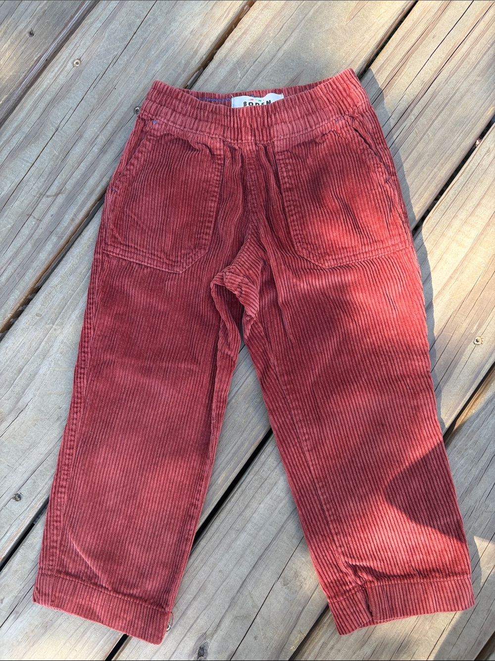 Mini Boden Rust Red Corduroy Pants
